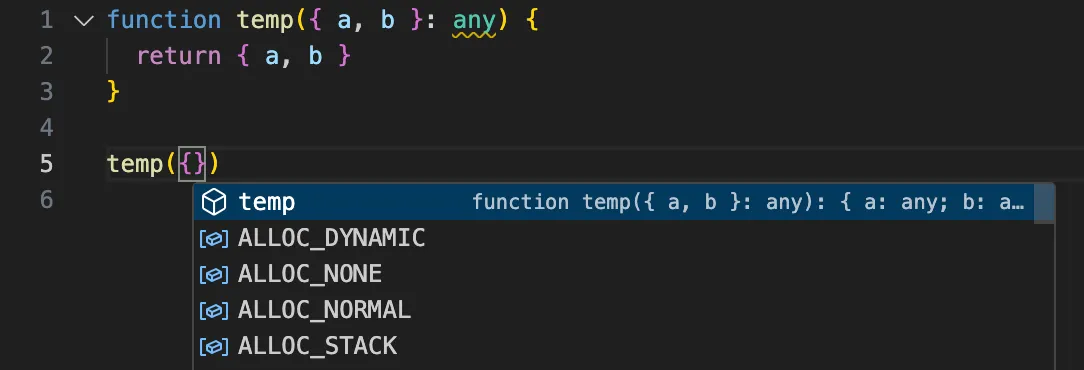 아쉬운 코드의 any 타입
