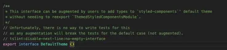 default theme interface