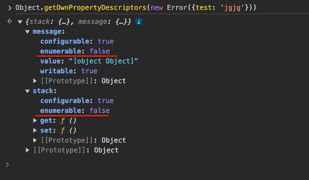 getOwnPropertyDescriptors 예제