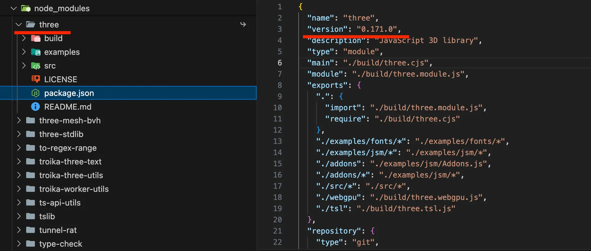 npm interaction v1.0.1 three 설치