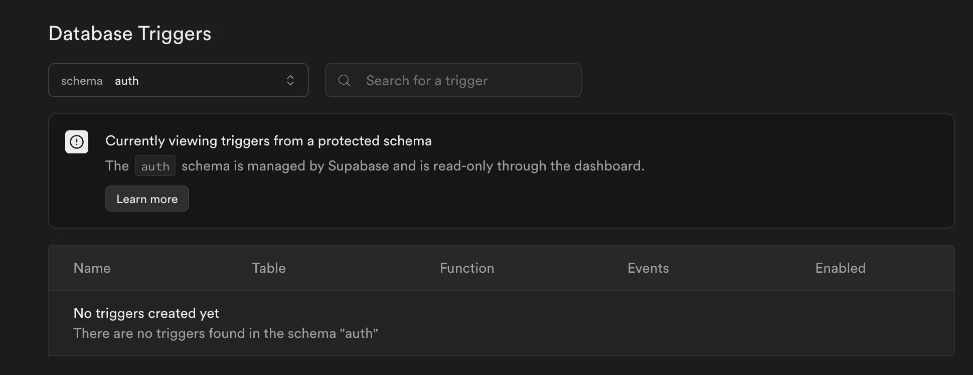 Supabase Database Triggers Before
