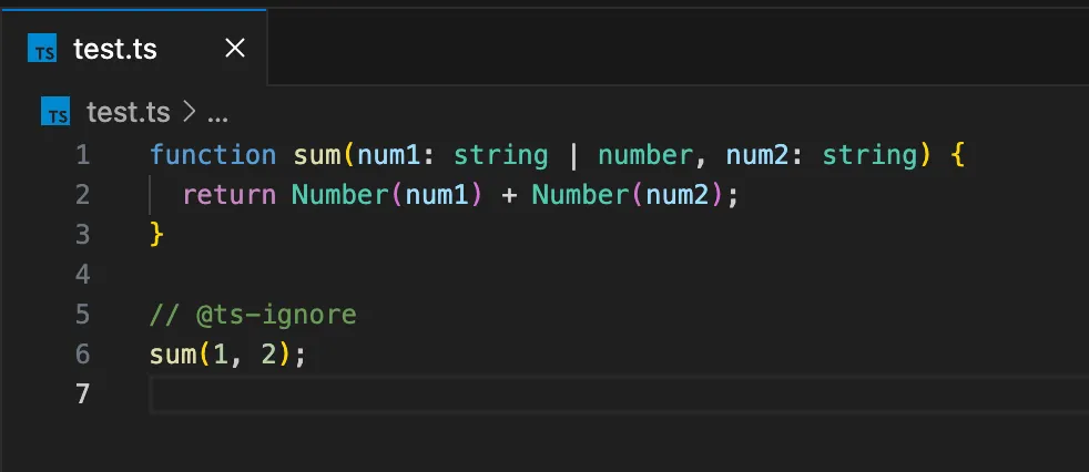 // @ts-ignore 사용 예제