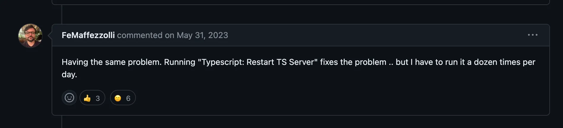 Typescript: Restart TS Server 코멘트